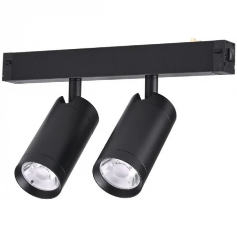 Трековый светильник однофазный светодиодный 220V 2X10W AM Group PLAIN CYLINDER AM590 2X10W 4000K BK