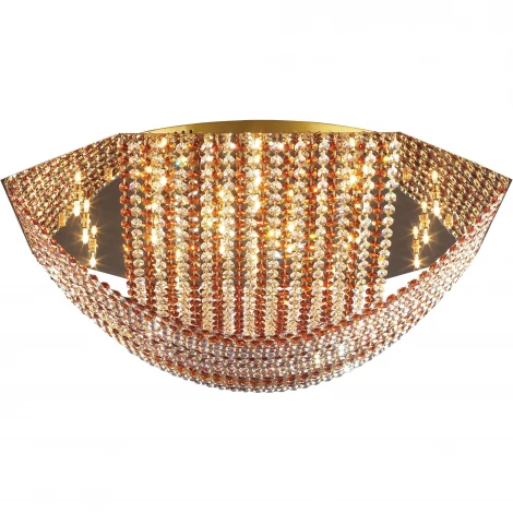 Потолочный светильник N-Light 62484 06 2484 0333 24 gold, amber and white crystal
