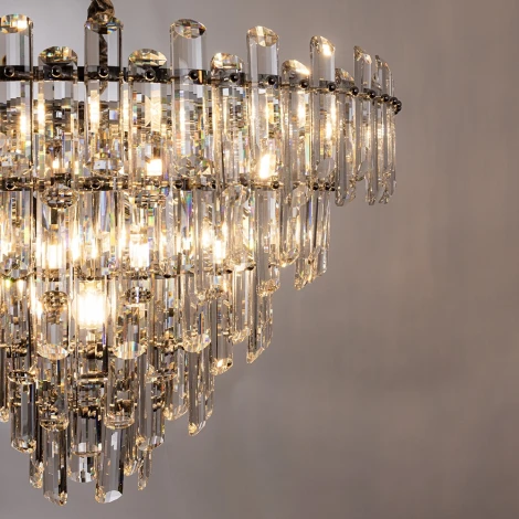 Подвесная люстра каскадная большая Rosie 3511/02 LM-16 Divinare (220V, хрусталь, на цепи)