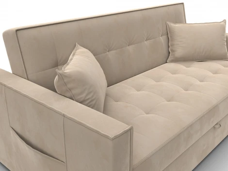 Диван прямой Лига-104 (160) (ЛДСП,Брус,Фанера,Велюр/Бежевый) Лига Диванов 134884