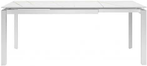 Стол DikLine KT120 мрамор белый Лотус,опоры белые