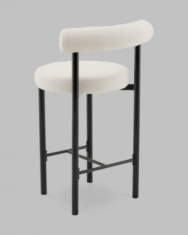 Стул полубарный Флорео букле молочный Stool Group арт.УТ000041334