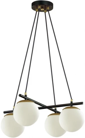 Подвесная люстра Randi 5212/4 черный, золотой E27 4*60W Lumion (220V, на проводе, шар)