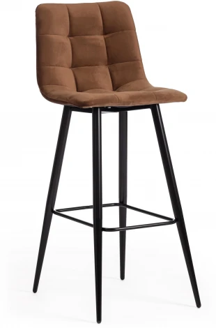 Стул барный CHILLY (mod.7095б) / 1 шт. в упаковке (Ткань,Металл /Коричневый,Черный)