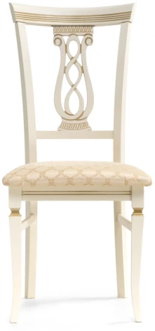 Деревянный стул Woodville Флавиан слоновая кость / золото 515976