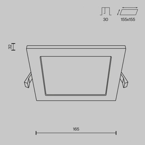 Встраиваемый светильник Stockton 3000-6000K 1x12Вт 110° IP 44 LED Maytoni Technical DL020-6-L12W