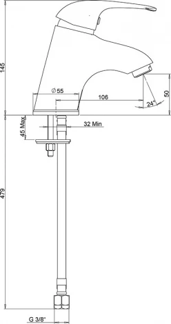 Смеситель Paini Smile 39CR205CAKM для раковины