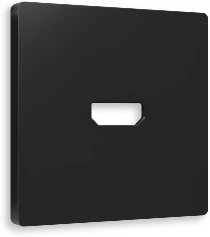 Лицевая панель Ambrella Volt ALFA (Черный матовый) для HDMI розетки QUANT AP8140