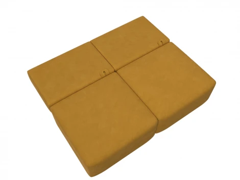 Диван прямой модульный Лига-060 НПБ (ЛДСП,Брус,Фанера/Пластик/Велюр/Желтый) Лига Диванов 129469