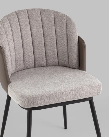 Стул Пенелопа рогожка серый с серой экокожей 2 шт. Stool Group арт.УТ000041044