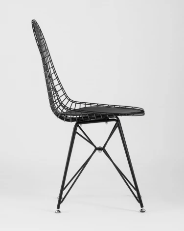 Стул обеденный Eiffel черный с черной подушкой УТ000004229