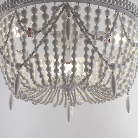 Подвесная люстра Rh Anselme White Wood Weathered Chandelier ImperiumLoft 40.2087-0 (220V, на цепи)