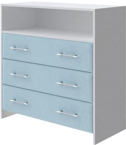 PROxSON Комод Varna (ЛДСП Белая+ткань Белый/Teddy Морозная свежесть) 90x40