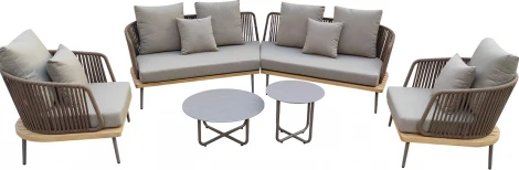 Диван угловой "BAYLEY" уличный серый 280*84*75см Garda Decor арт.129KN-03042