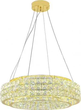 Подвесной светильник (12044/A/1P Gold) Indigo Valore V000098L (LED, 220V, хрусталь, на тросе, круглые)