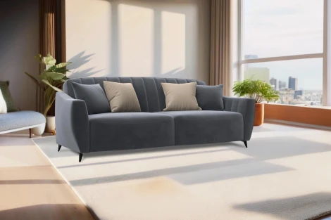 Диван-книжка Лига-095 НПБ (ДВП,ДСП,ЛДСП,Брус,Фанера,ЛДВП/Металл/Велюр/Серый) Лига Диванов 132534