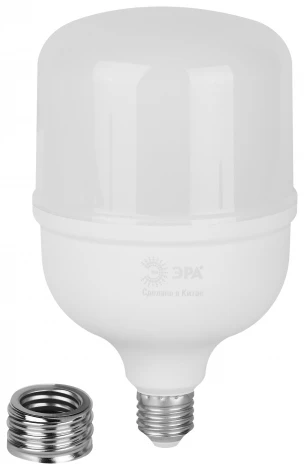Лампочка светодиодная E27 с переходником на E40 60W ЭРА LED POWER T120-60W-4000-E27 с переходником на E40/E40 R