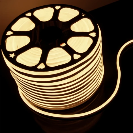 Светодиодная лента Elektrostandard LS 001 220V 9,6 IP67 Гибкий неон 9,6W 120Led 2835 односторонний теплый белый, 50 м