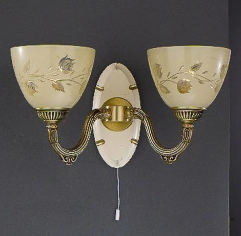 Бра Reccagni Angelo 6858 A 6858/2 (220V, выключатель, листья)