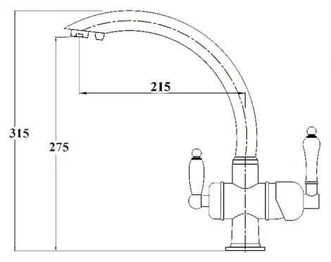 Смеситель Zorg Clean Water ZR 327 YF для кухонной мойки