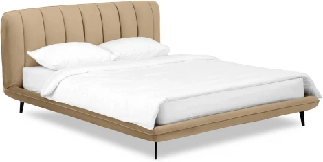 Кровать Amsterdam 1800 ОГОГО (арт.583406), (Велюр/Светло-коричневый)