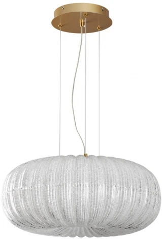 Подвесной светильник Sonex Angelo 7720/48L металл/стекло/прозрачный/золотой LED 48Вт 3000-6500K D500 IP20 пульт ДУ (220V, на тросе, шар)