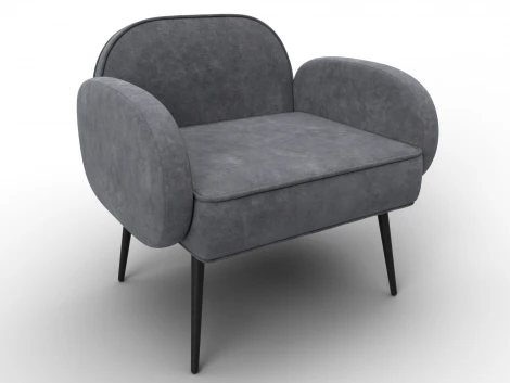 Кресло Лига-086 (Фанера/Металл/Велюр/Темно-серый) Лига Диванов 132442