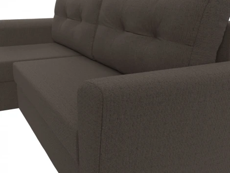 Диван угловой Амстердам Лайт левый угол (Коричневый/Рогожка) Лига Диванов арт.121168L