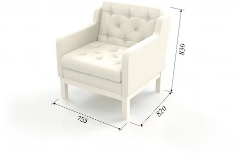 Кресло Arsko Айверс беленый дуб белый кожзам