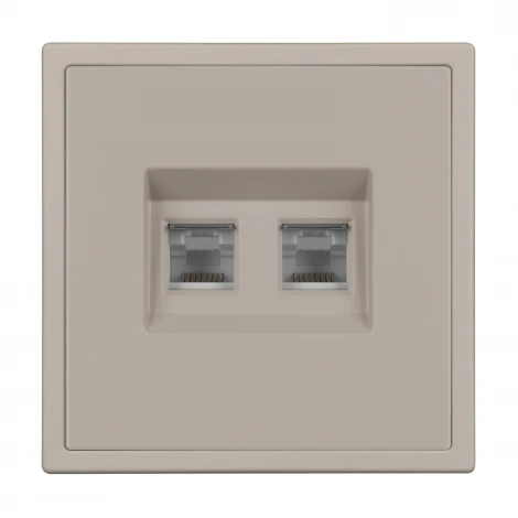 Розетка ARL NOBE компьютерная двойная софт-тач кашемир SCT-MPC2-SFPL-CA (2хRJ-45, CAT6) (Arlight,) 059450(1)