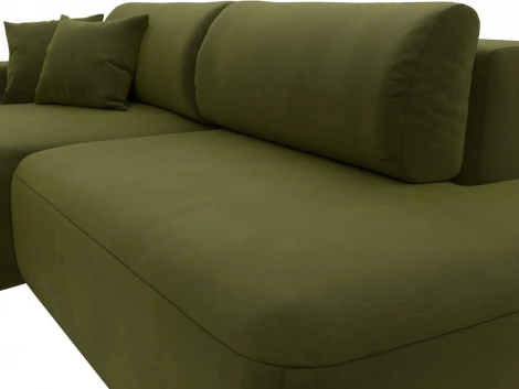 Диван угловой Лига-036 НПБ Модерн левый угол (Зеленый/Микровельвет) Лига Диванов арт.121402L