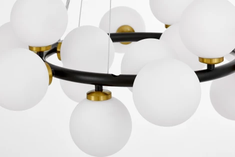 Подвесной светильник Lumina Deco Marsiada LDP 6033-15 BK+MD (220V, на тросе, шарики, молекулы)