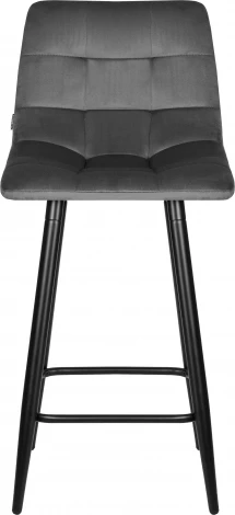 Стул полубарный DOBRIN OLIVIA (черные матовые ножки, темно-серый велюр (108-91))