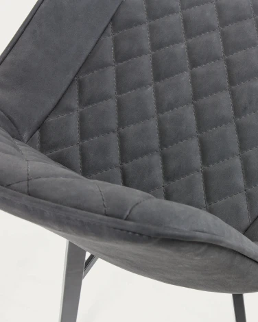 Барный стул La Forma (ex Julia Grup) Adela (Графит,Черный/ Пена,Сталь,Фанера)