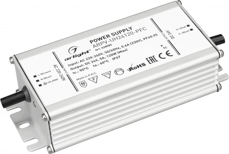 Блок питания ARPV-UH24120-PFC (24V, 5.0A, 120W) (IP67 Металл) 028085 Arlight ARPV