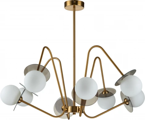 Люстра потолочная на штанге Jazz V000166 (11020/8R Brass) (220V, шар)