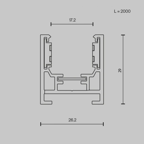 Шинопровод под гипсокартон накладной магнитный черный 2м Maytoni Busbar trunkings Exility TRXM034-412B (48V)