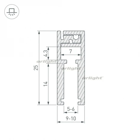 Профиль KLUS-GLASS-56-2000 ANOD (Алюминий) 019193 Arlight