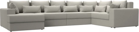 Диван П-образный Майами левый угол (Бежевый/Рогожка) Лига Диванов арт.122552L