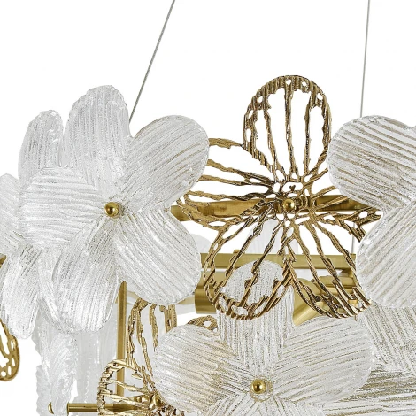 Подвесная люстра (12049/8P Brass) Indigo Fiori V000555 (220V, на тросе, цветы)