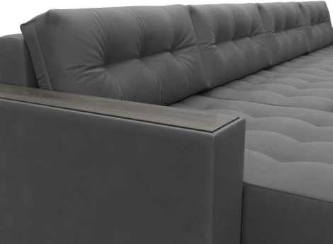 Диван П-образный с декором Лига-049 НПБ Лонг Лига Диванов (Замша) арт.128581