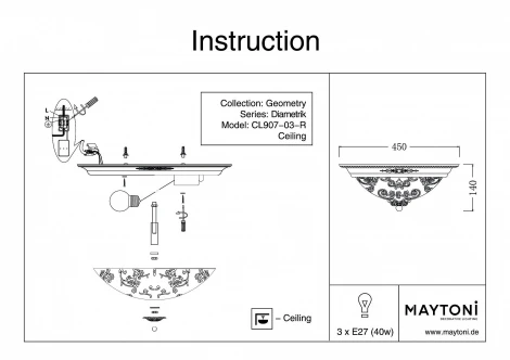 Потолочный светильник Maytoni Diametrik C907-CL-03-R