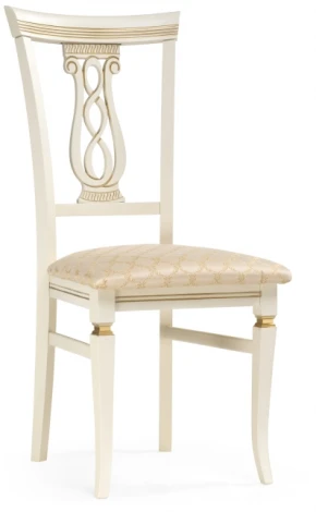 Деревянный стул Woodville Флавиан слоновая кость / золото 515976