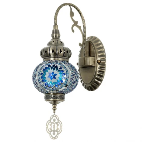 Бра ковка с подвесками Citilux Каир Мозаика синяя CL419316
