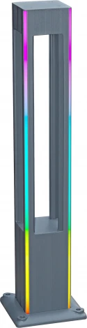 Наземный уличный светильник Kink Light Аврил 09209-F(220V),16(RGB) серый, с декоративной RGB подсветкой 220V Led 5W (4000K) c пультом ДУ (IP65)