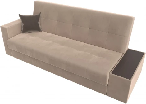 Диван-книжка Лига-020 стол справа (Бежевый,Коричневый/Велюр) Лига Диванов арт.118473