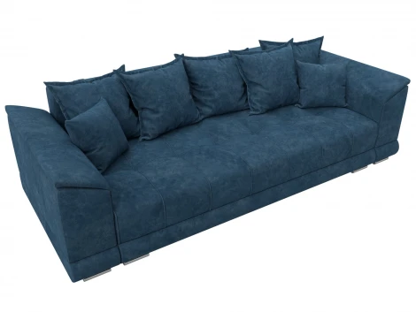 Диван прямой НордСтар НПБ (ДСП,ЛДСП,Брус/Пластик,Металл/Велюр/Синий) Лига Диванов 133194