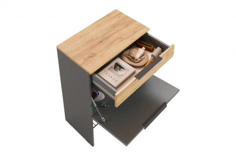 Прихожая "Баско К8" Mebelson (ЛДСП/Графит,Дуб крафт золотой,Черный) арт.ПК08Баско.3423