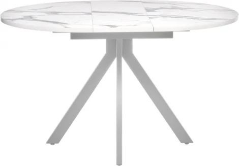 Стол Rudolf круглый раскладной 100-130x100x75см, белый мрамор, белый Bradex Home арт.RF 0523