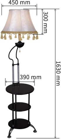 Торшер со столиком Reluce 01757-0.6-01 BK